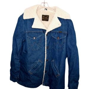 Vintage Wrangler Men's Denim Coat, MADE IN THE USA Size M
